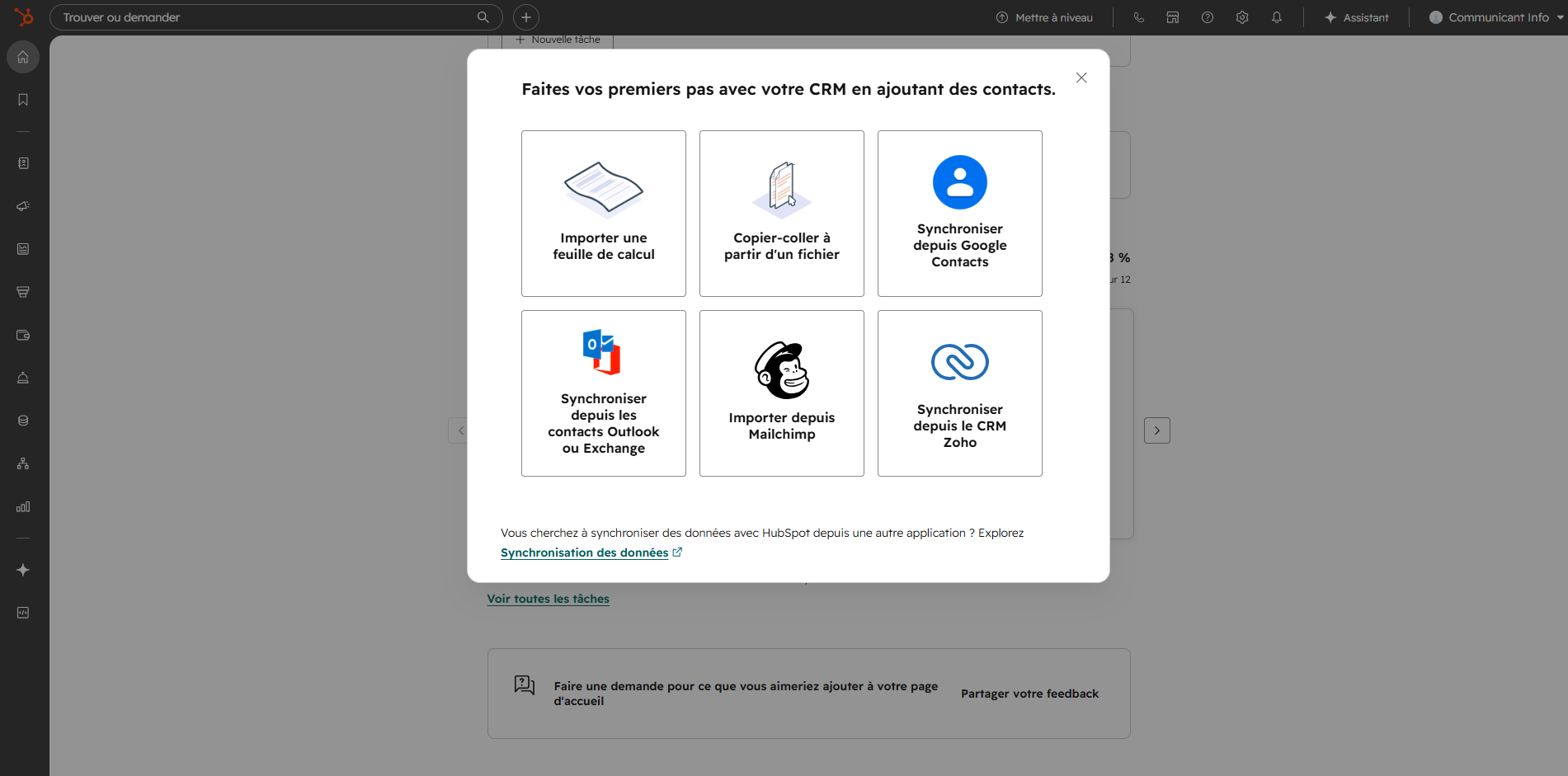 Interface HubSpot CRM testée par Chris — pipeline de vente et suivi des deals
