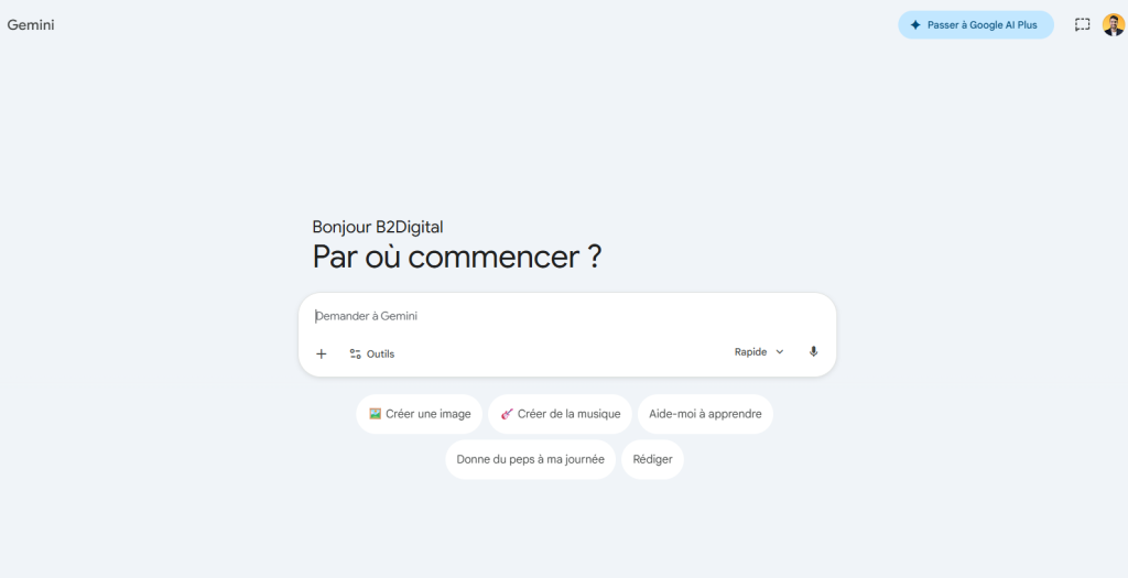 Chat sur Gemini, l'IA de Google